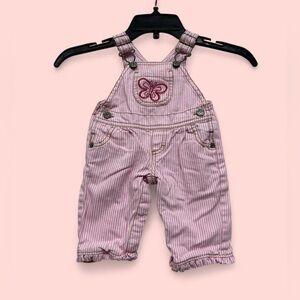 Vintage OshKosh B'gosh Pink Striped Overalls